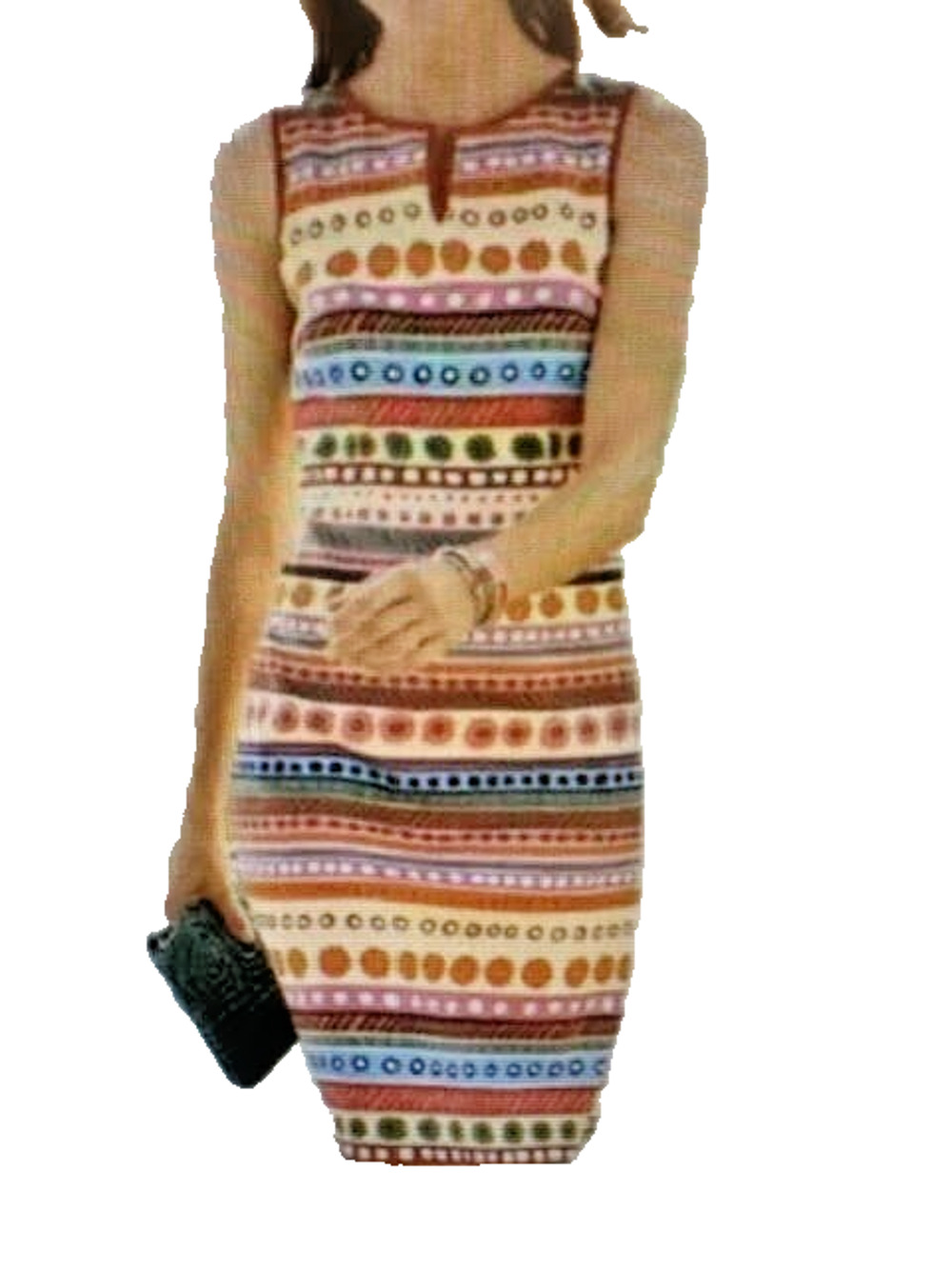 Talbots Petite Sleeveless Shift Dress Multicolor Quilted Women’s 14P